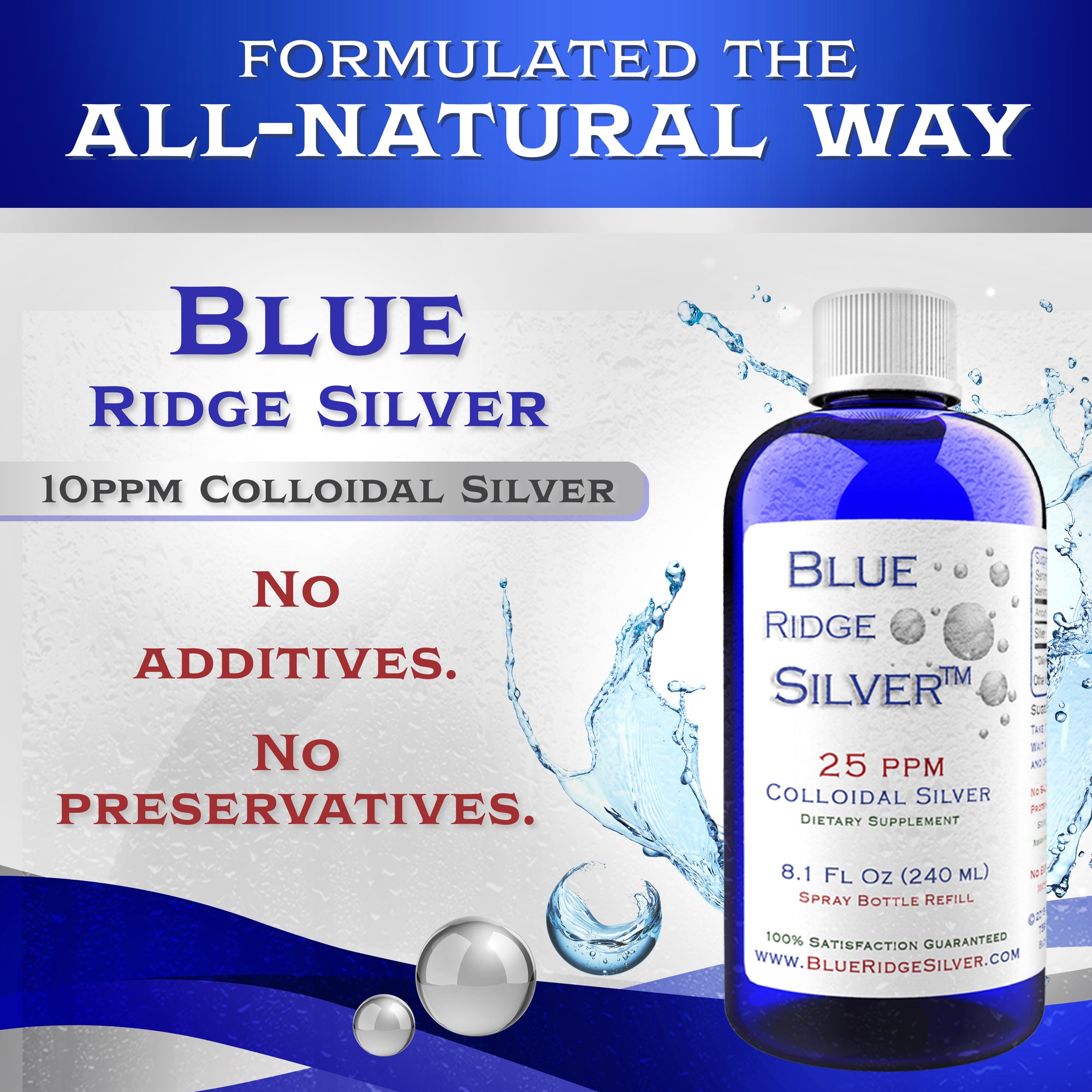 25 ppm Colloidal Silver - 8 oz