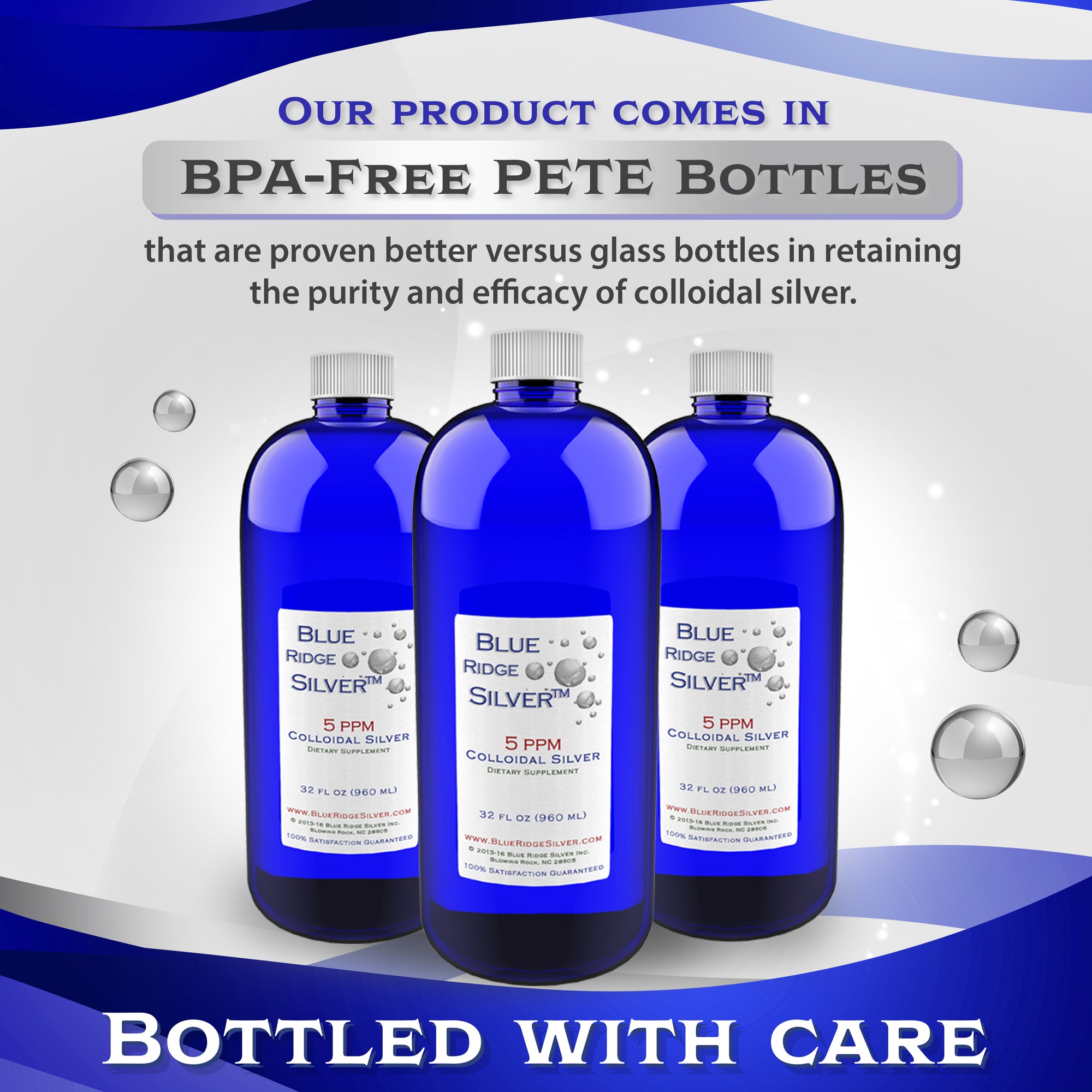 Blue Ridge Silver 5 ppm Colloidal Silver - 32 oz