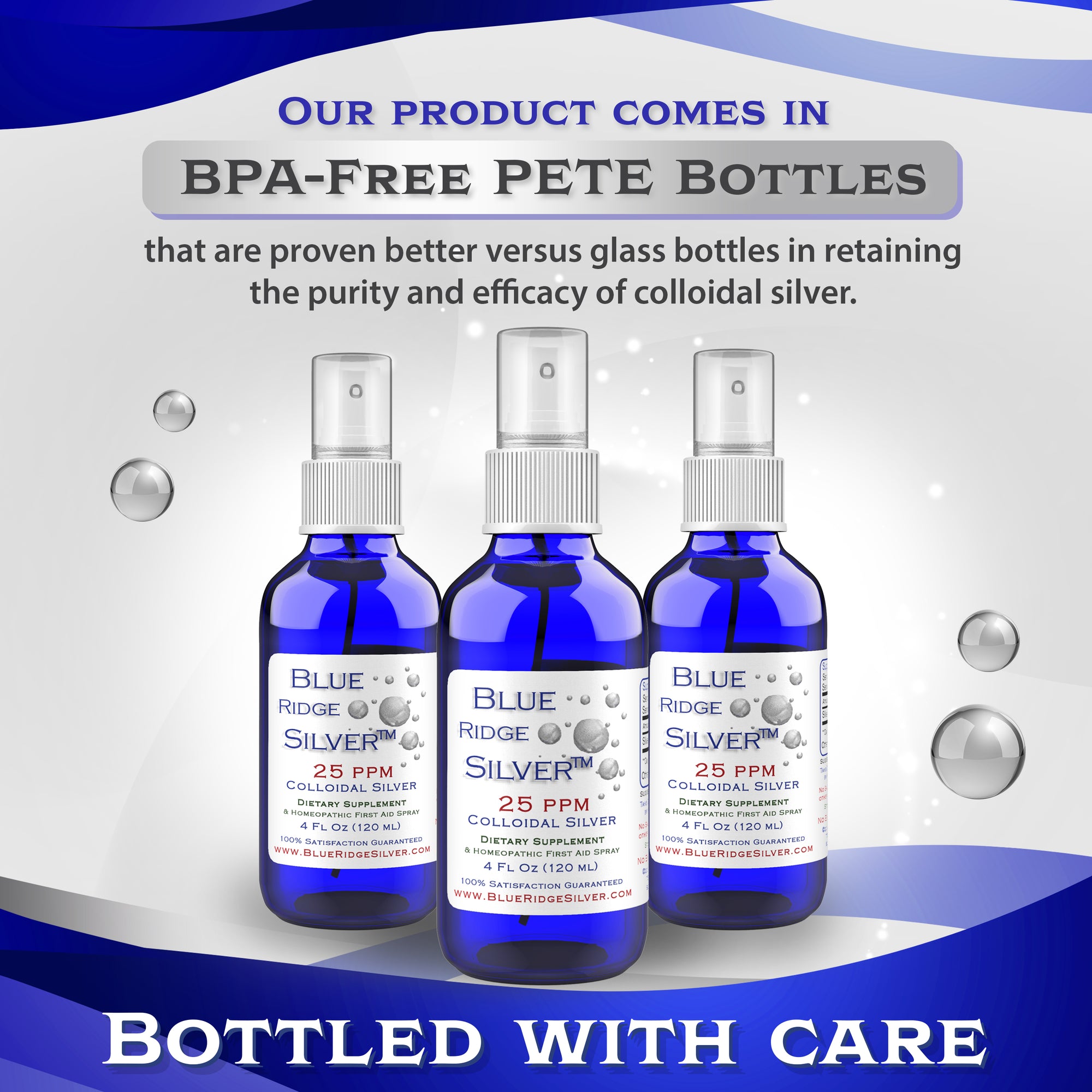 25 ppm Colloidal Silver - 4 oz Horizontal Spray