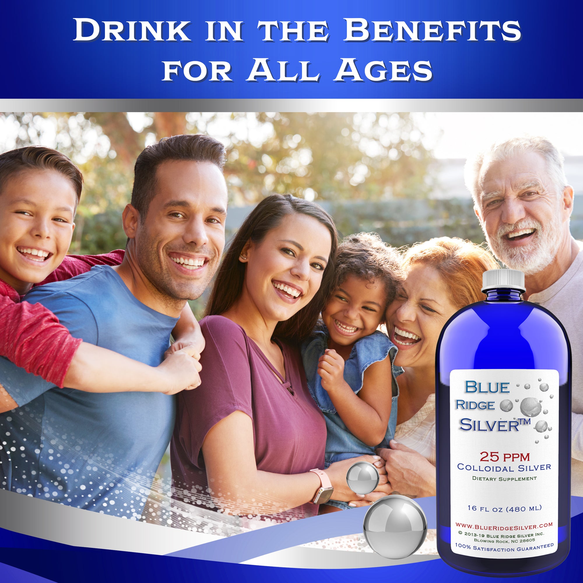 Blue Ridge Silver 25 ppm Colloidal Silver - 16 oz