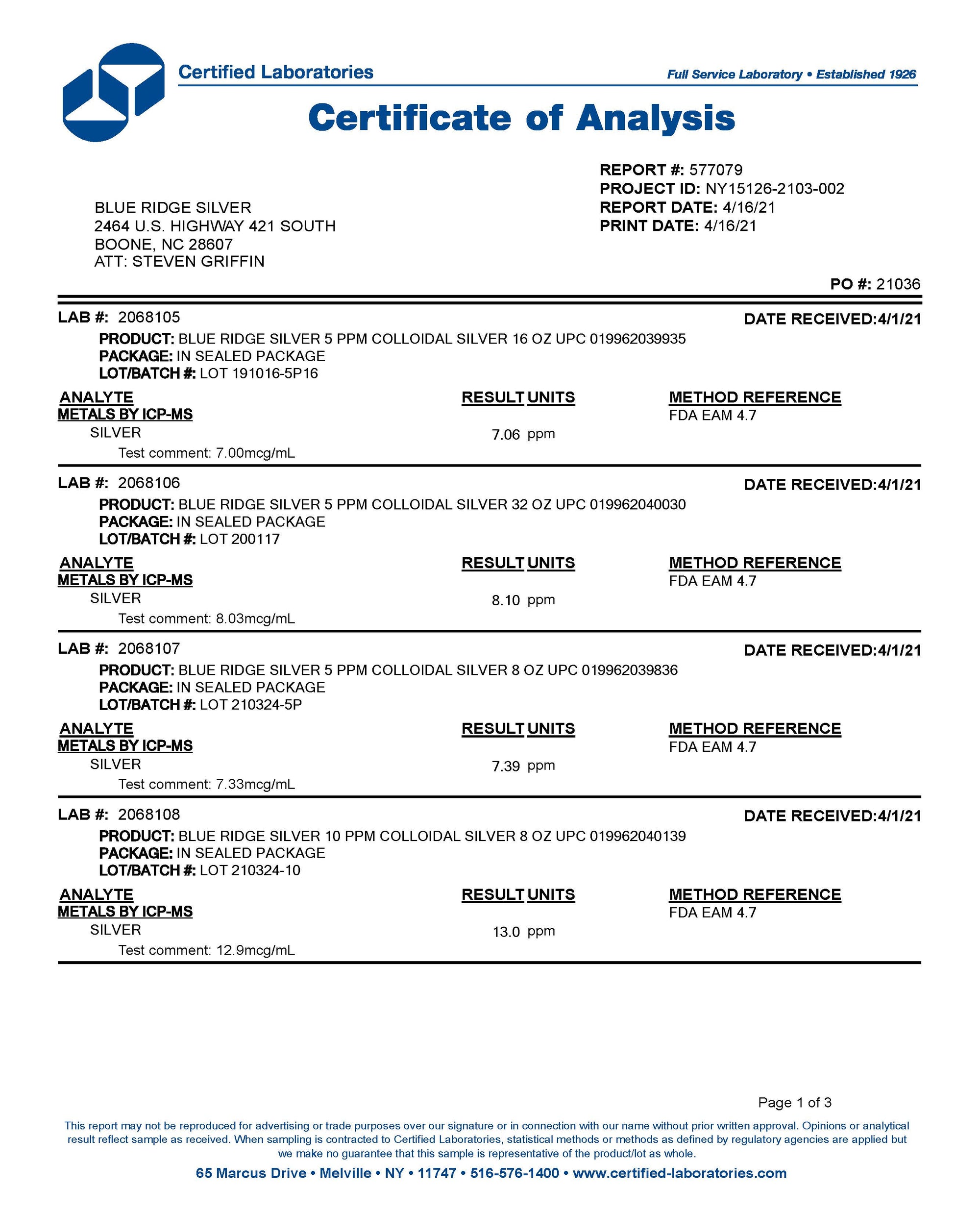 5 ppm Colloidal Silver - 8 oz